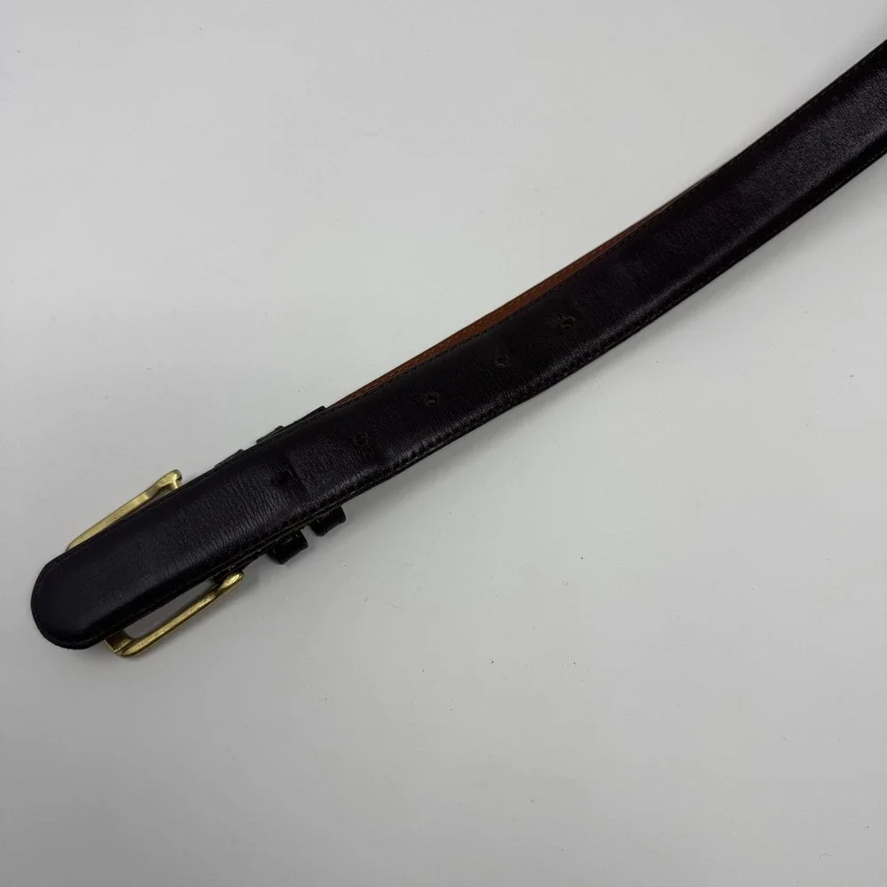 Coach 5800 Mocha Burnished Cowhide Brown Brass Buckle Belt Men's 40